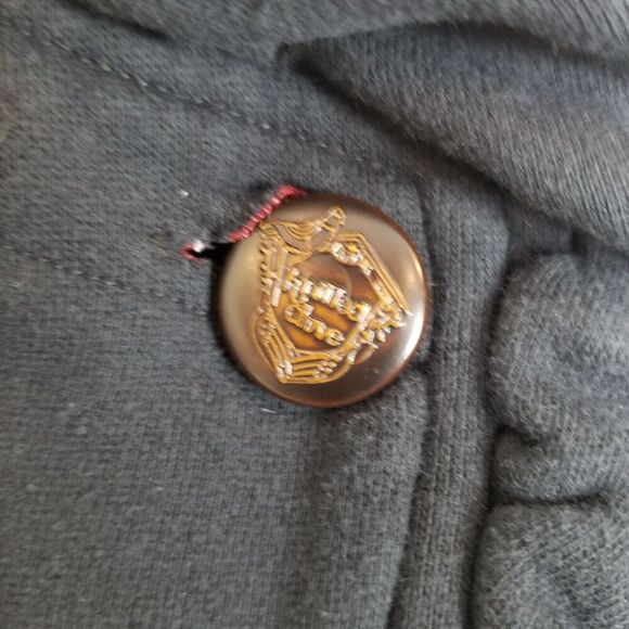 Anthropologie Knitted Dove Women Ruffle Jacket  Sz XS blue/black - Picture 7 of 10